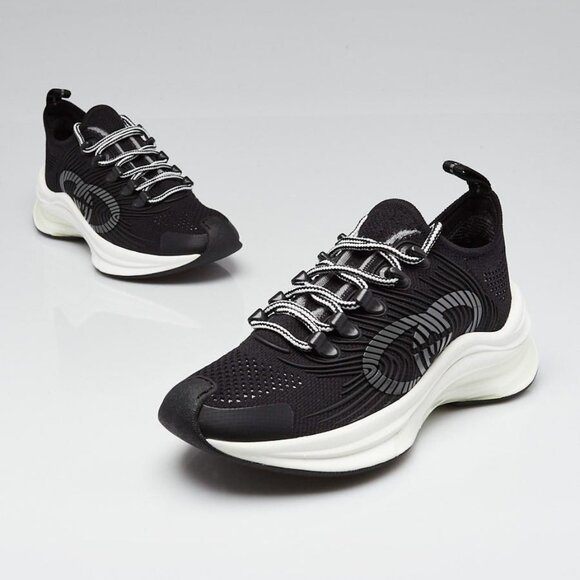 Gucci Black Technical Fabric GG Sneaker Size 4/34.5 - Picture 1 of 5